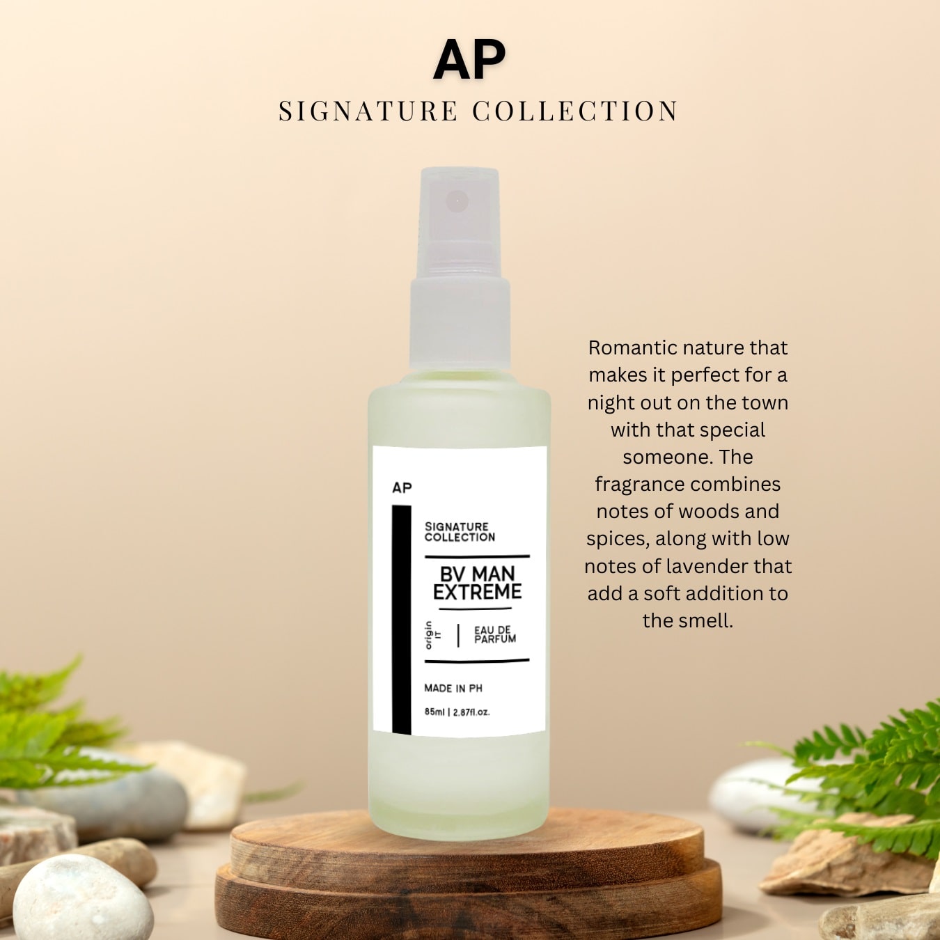 AP Signature Collection for Men 85ML Unisex Fresh Aquatic Woody Scents Oil Based